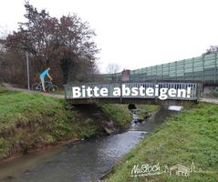 Vorsicht auf der Leimbachbrücke!